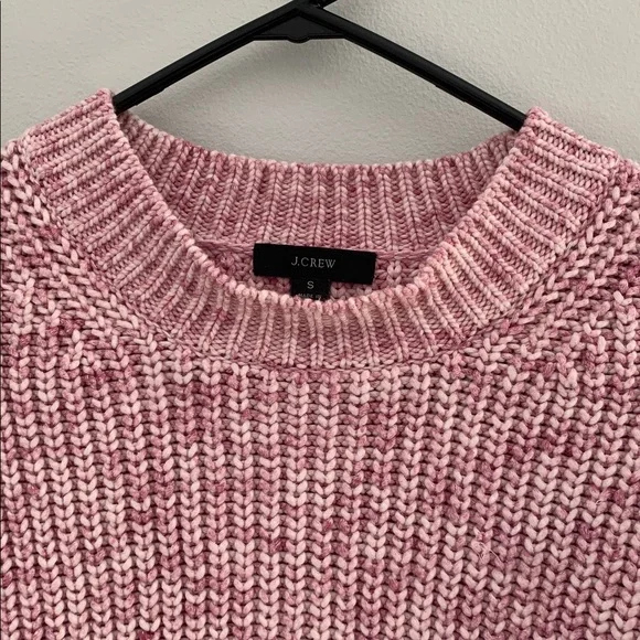 J. Crew Heathered Pink Crew Neck Sweater Size S - Picture 5 of 6